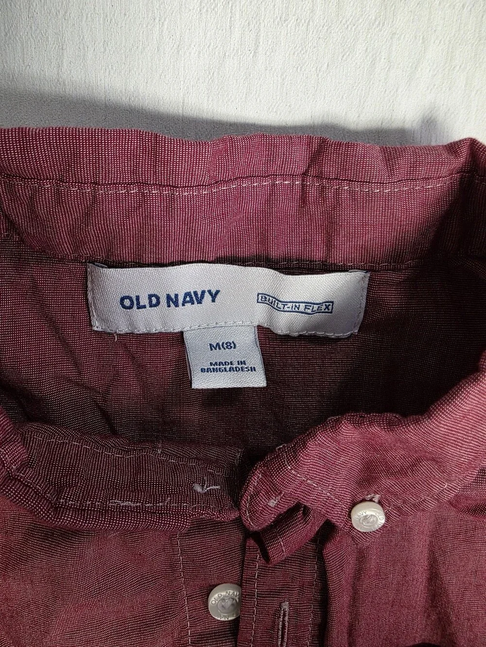 Old Navy Boys Long Sleeve Button Down Shirts Size M 8 Lot of 2
